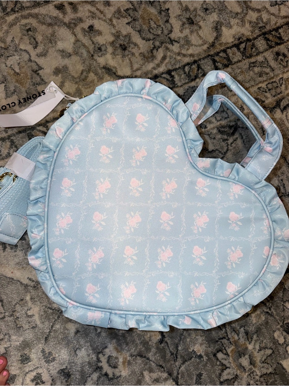 Stoney clover lane tea high tee mini heart ruffle tote earl brand new